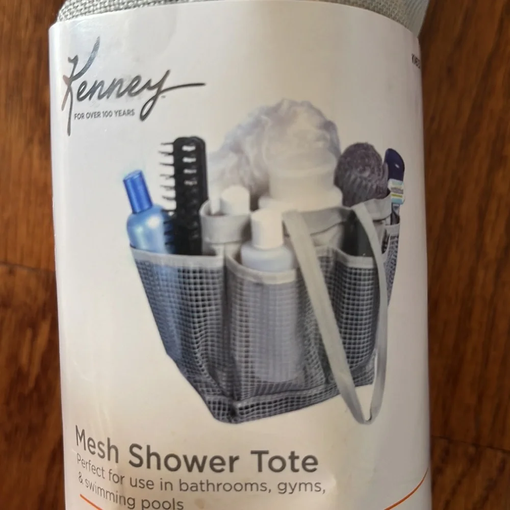 Lite grey mesh shower tote